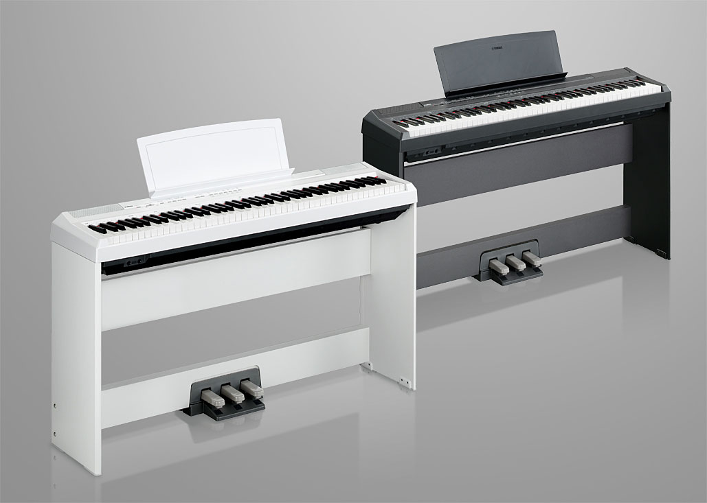 K♢1026 ヤマハ 電子ピアノ P-105WH　収納ケース付き YAMAHA P-225WH 【純正専用ソフトケースSC-KB851・スタンド(白)・イス 鍵盤楽器
