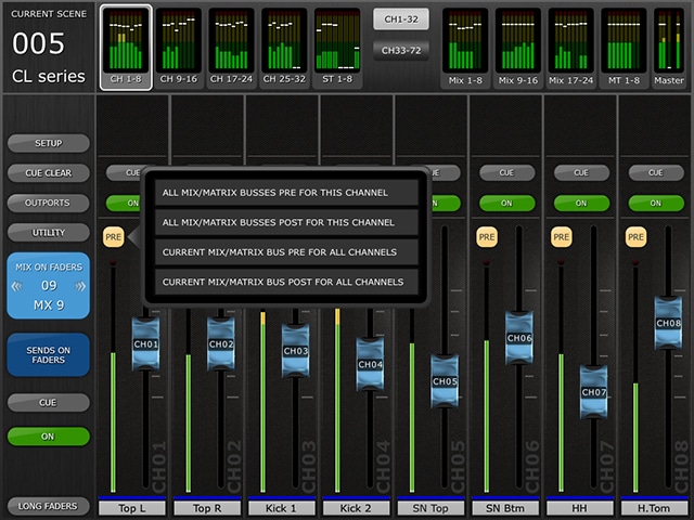 Sends On Fader (Global Pre/Post Setting)