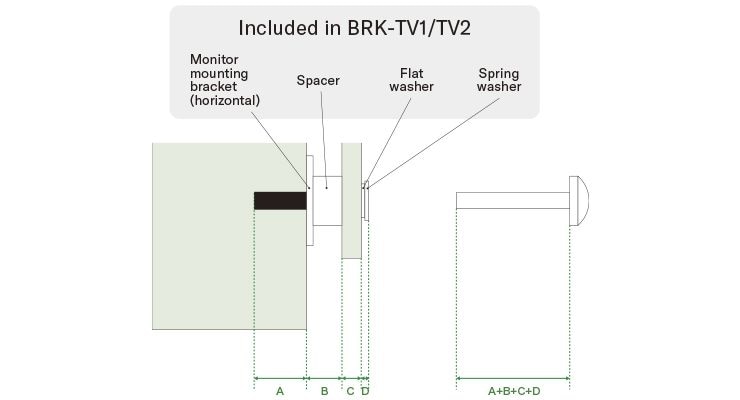 I tried to install the CS-800 or CS-500 on a TV using the BRK-TV1/BRK-TV2, but the attached screws (M8 x 15mm or M8 x 35mm) are not the right length.