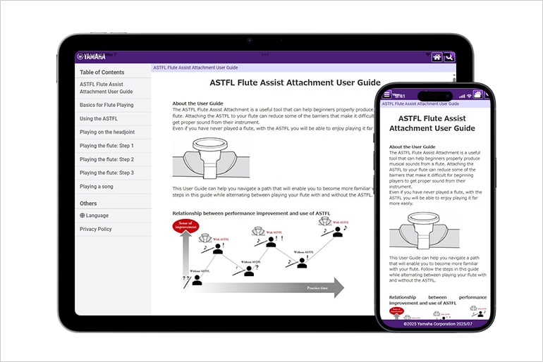 Online user guide to help you start practicing your instrument right away